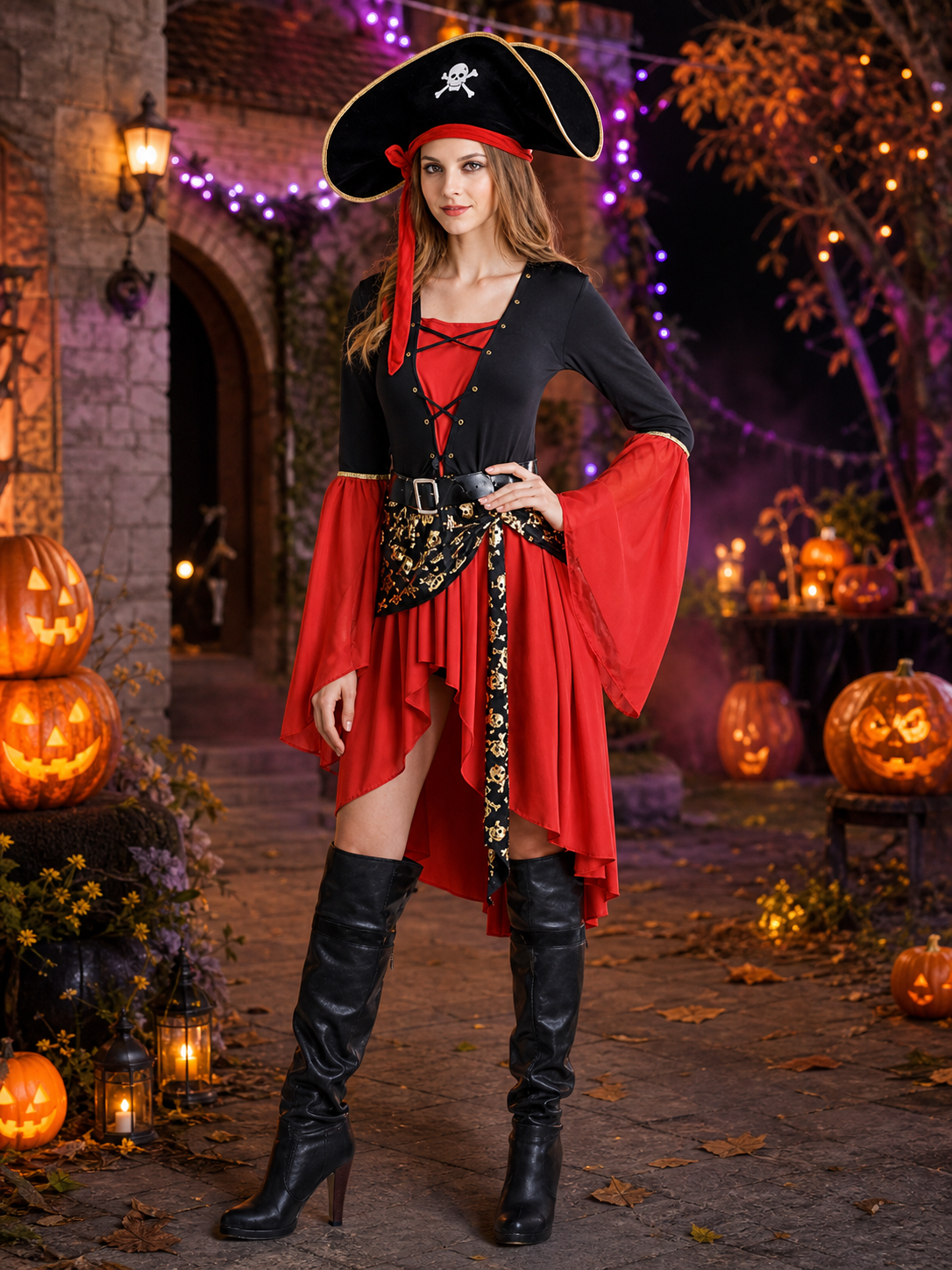 3-Piece Pirate Costume for Halloween Costumes detail 2