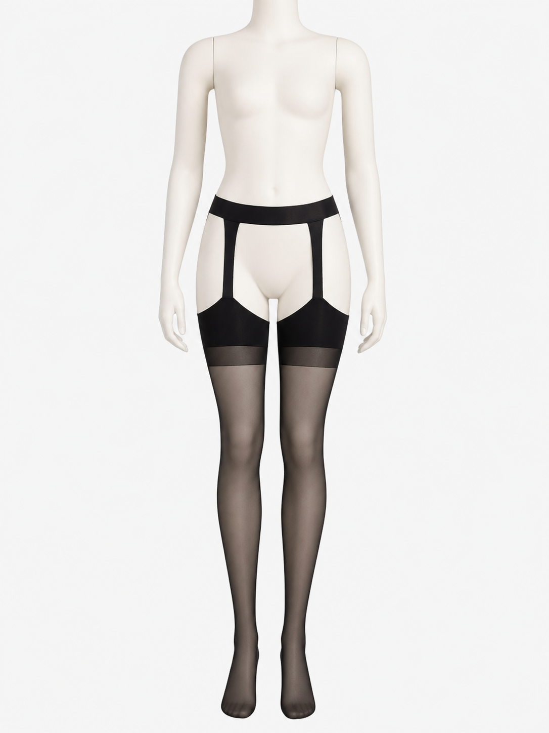 Women's Police Costume Sheer Thigh High Stockings with Garter Belt Costumes detail 2