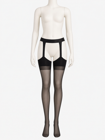 Women's Police Costume Sheer Thigh High Stockings with Garter Belt Costumes detail 2