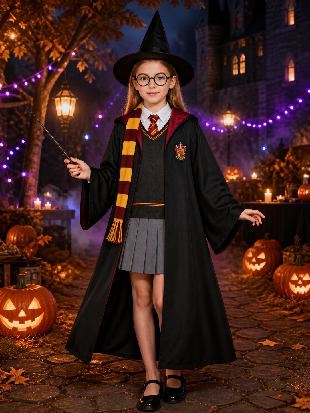 Hooded Gryffindor Harry Potter Robe for Cosplay