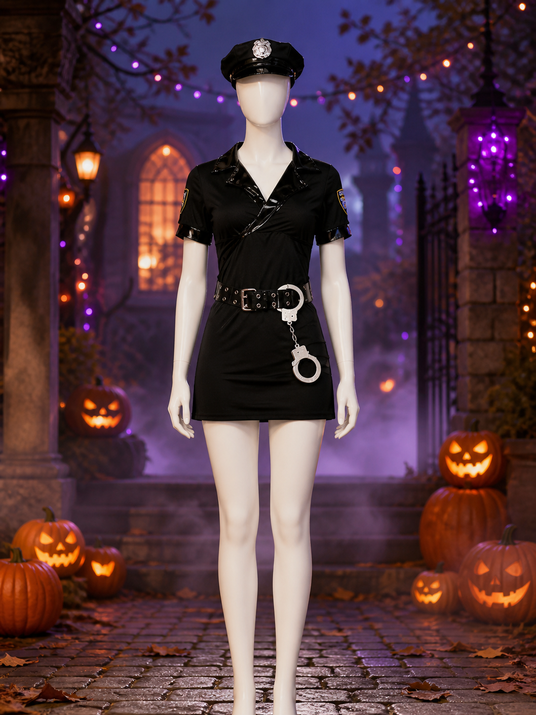 Women’s Police Officer Costume R52-02 Halloween Costume product detail 2