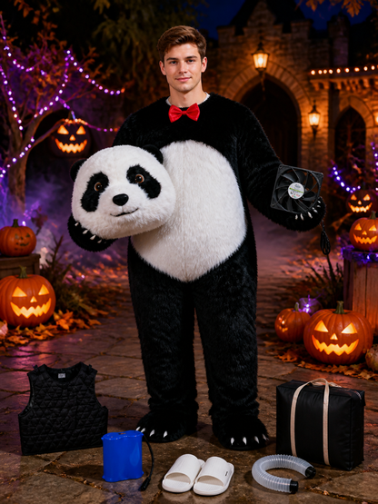 Inflatable Panda Costume Set with Fan, Includes Slippers and Storage Bag Costumes detail