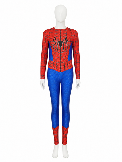 Kids Red And Blue Spider-Themed Full-Body Bodysuit Costume With Mask Costume Masks detail 2