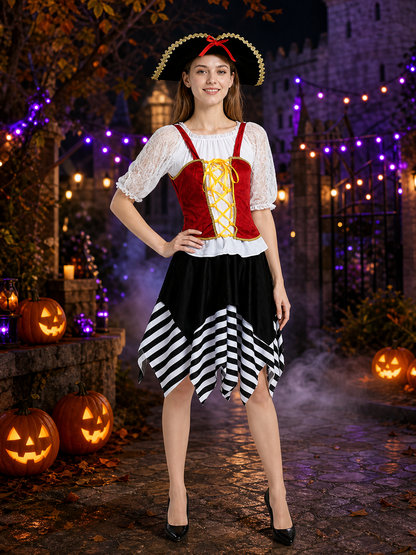 Pirate Costume with Skirt for Masquerades and Halloween Costumes detail 2