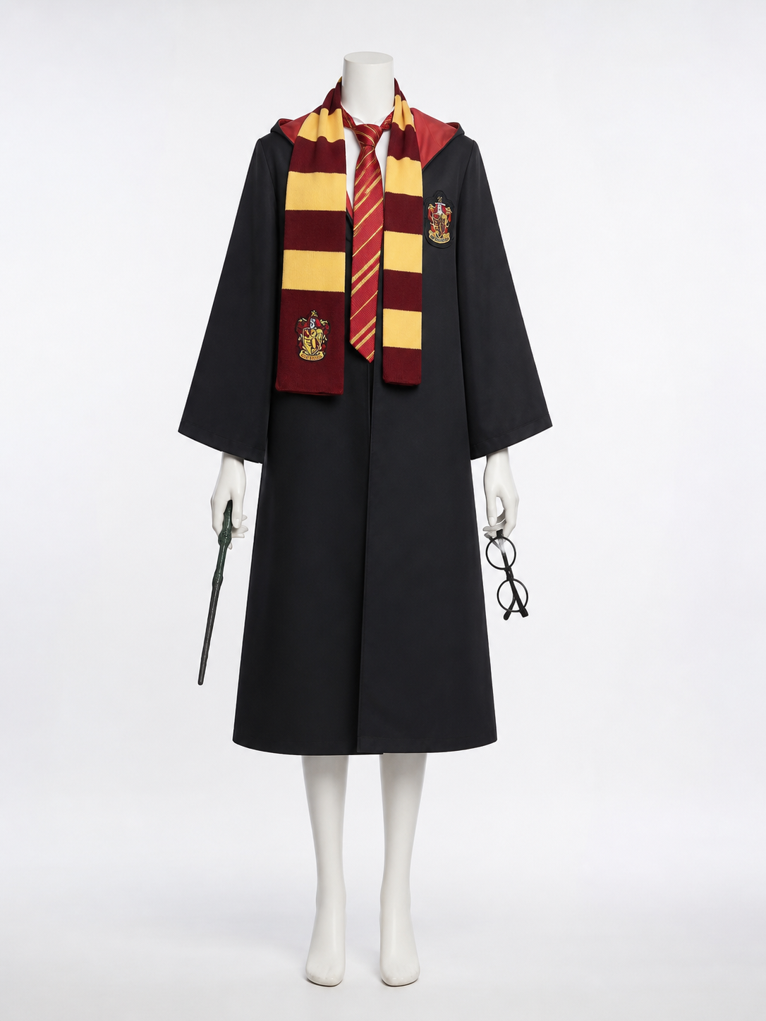 Gryffindor-Style Hooded Robe for Cosplay Costumes detail 2