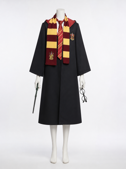 Gryffindor-Style Hooded Robe for Cosplay Costumes detail 2