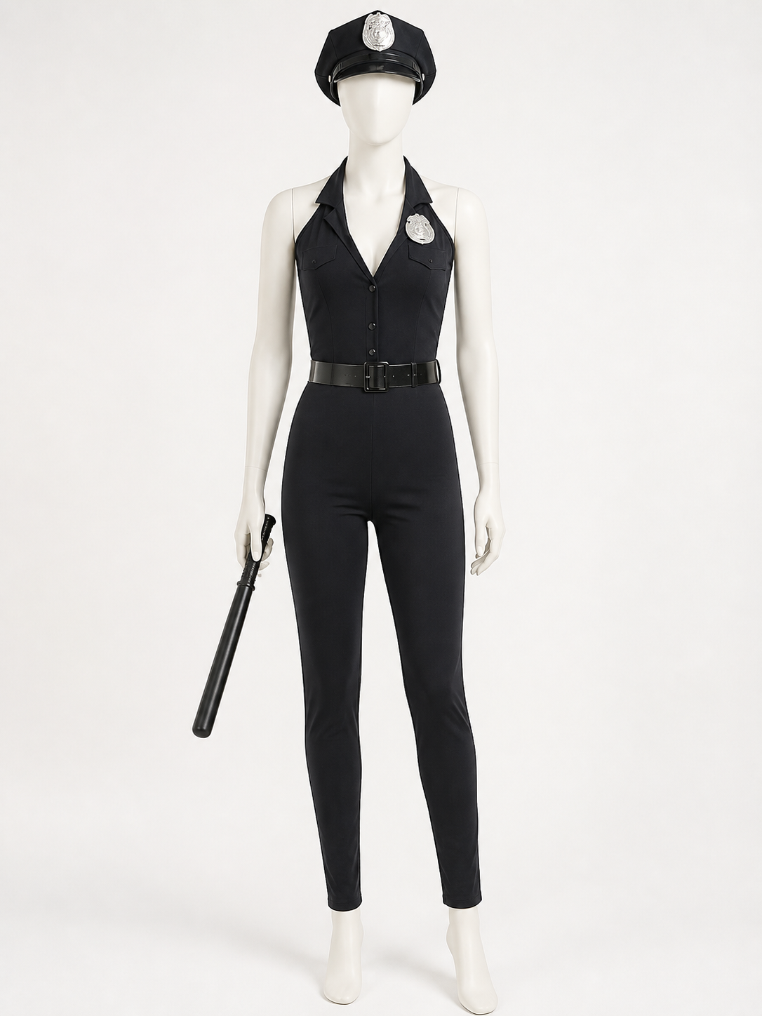 Women's Sexy Police Costume Set with Hat, Belt & Baton - Halloween Outfit Costume Headwear detail 2