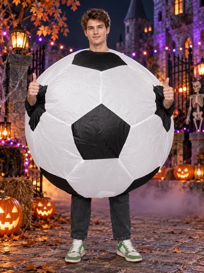 Inflatable Soccer Ball Costume for Adults White