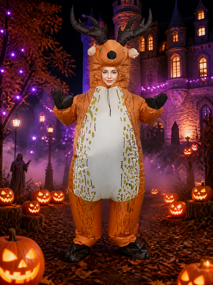 Inflatable Deer Costume, Funny Halloween Outfit with Antlers and Hooves Costumes detail 2