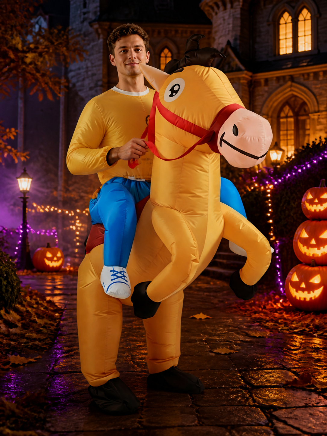 Inflatable Horse Costume for Kids and Adults, Funny Halloween Party Outfit Costumes detail 2