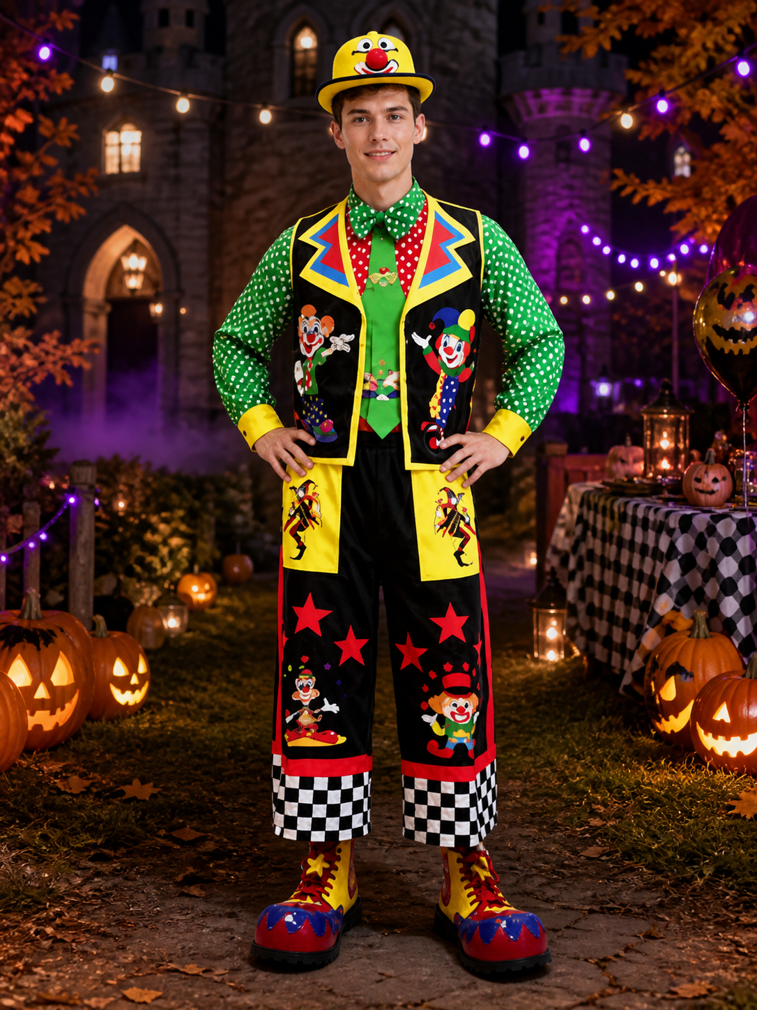 Clown Costume Jumpsuit for Masquerades, Stage Performances, and Cosplay Costumes detail 2