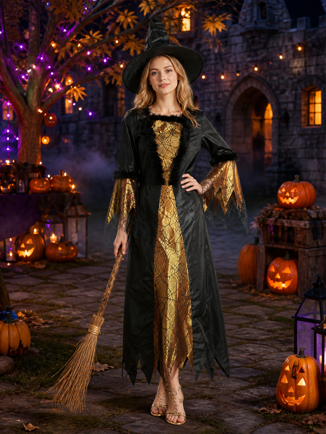 Women's Witch Costume w-y913 for Halloween Costumes detail 2
