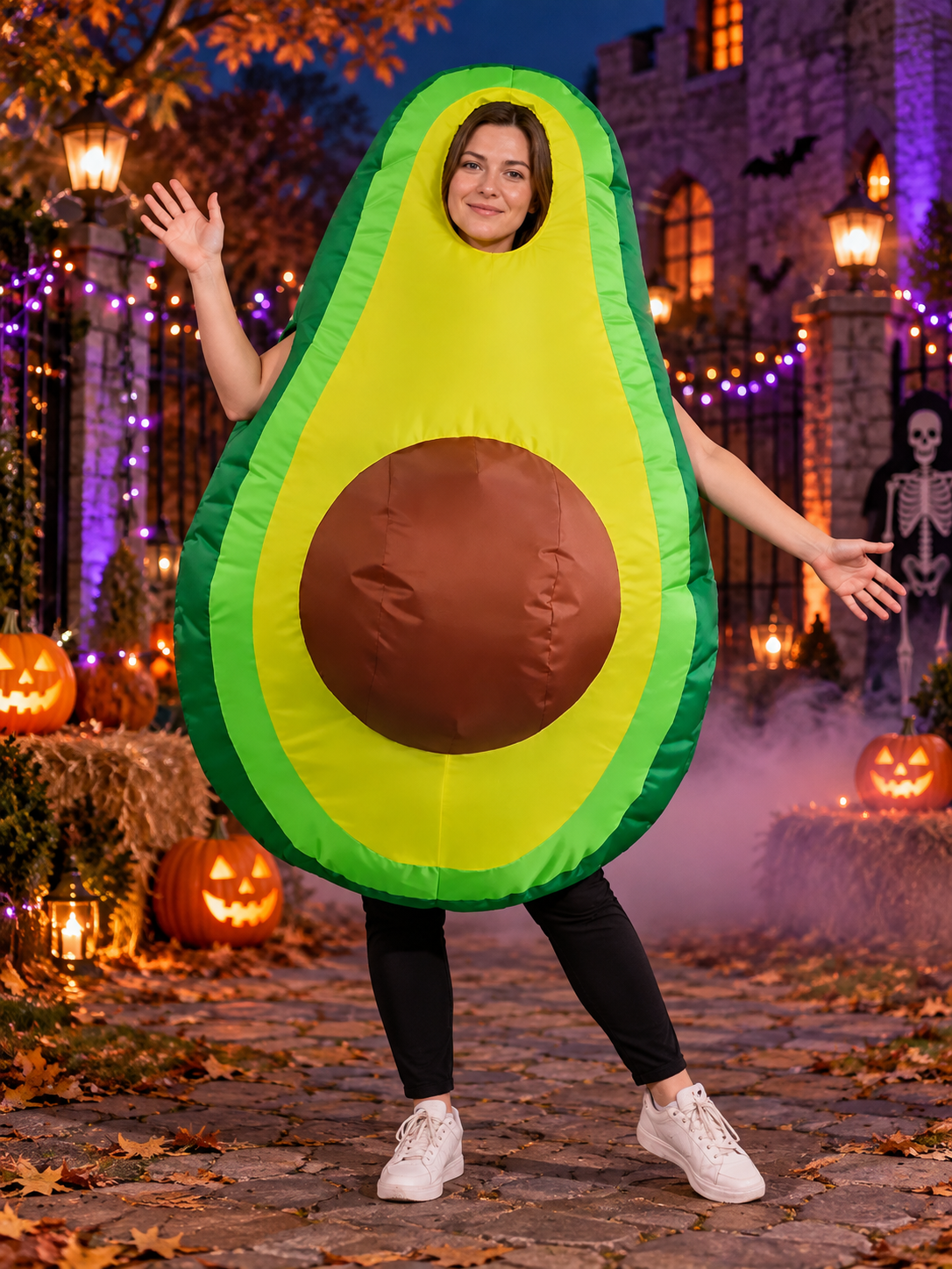 Inflatable Avocado Carnival Costume Green with Fan
