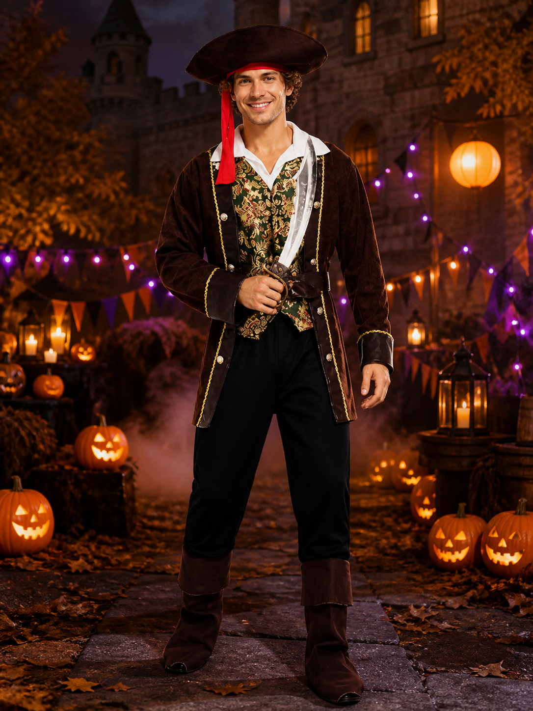 Retro-Style Pirate Costume for Halloween Cosplay m-y009 Costumes detail 2