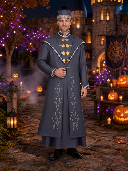 Wizard costume with robe and hat for Halloween