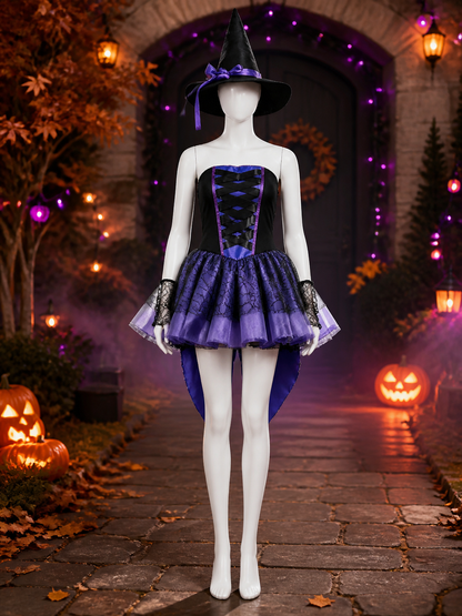 Women's Witch Halloween Costume with Hat Costume Headwear detail 2