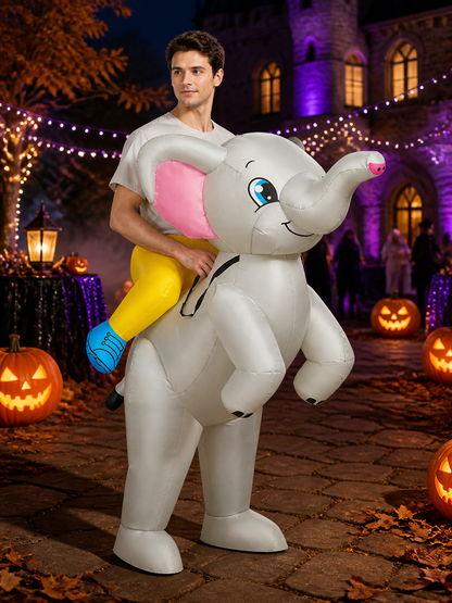 Cartoon Elephant Inflatable Ride-On Costume, Halloween Funny Party Suit for Kids Costumes detail 2