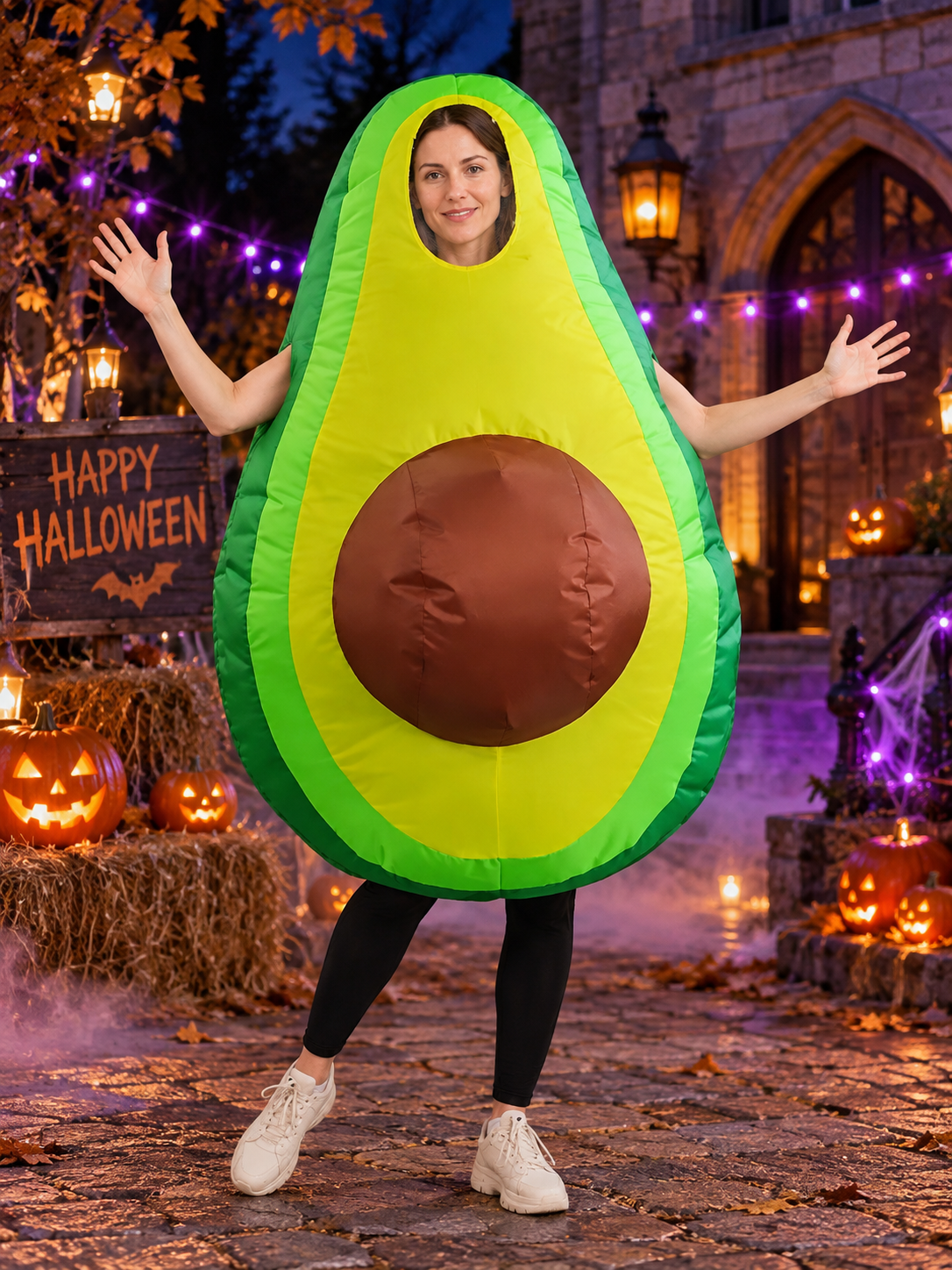 Inflatable Avocado Costume Green with Fan