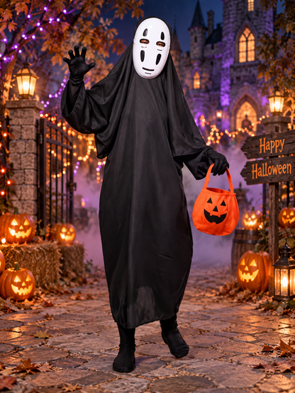 Kids' costume: robe, mask, gloves, bag