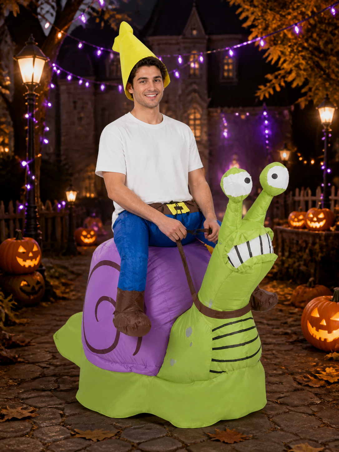 Snail 3D Inflatable Costume, Purple Spiral Shell & Green Body One-Piece Costumes detail 2