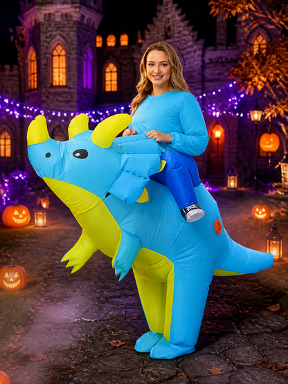 Unisex Inflatable Dinosaur Costume, Ride-On Halloween Funny Outfit