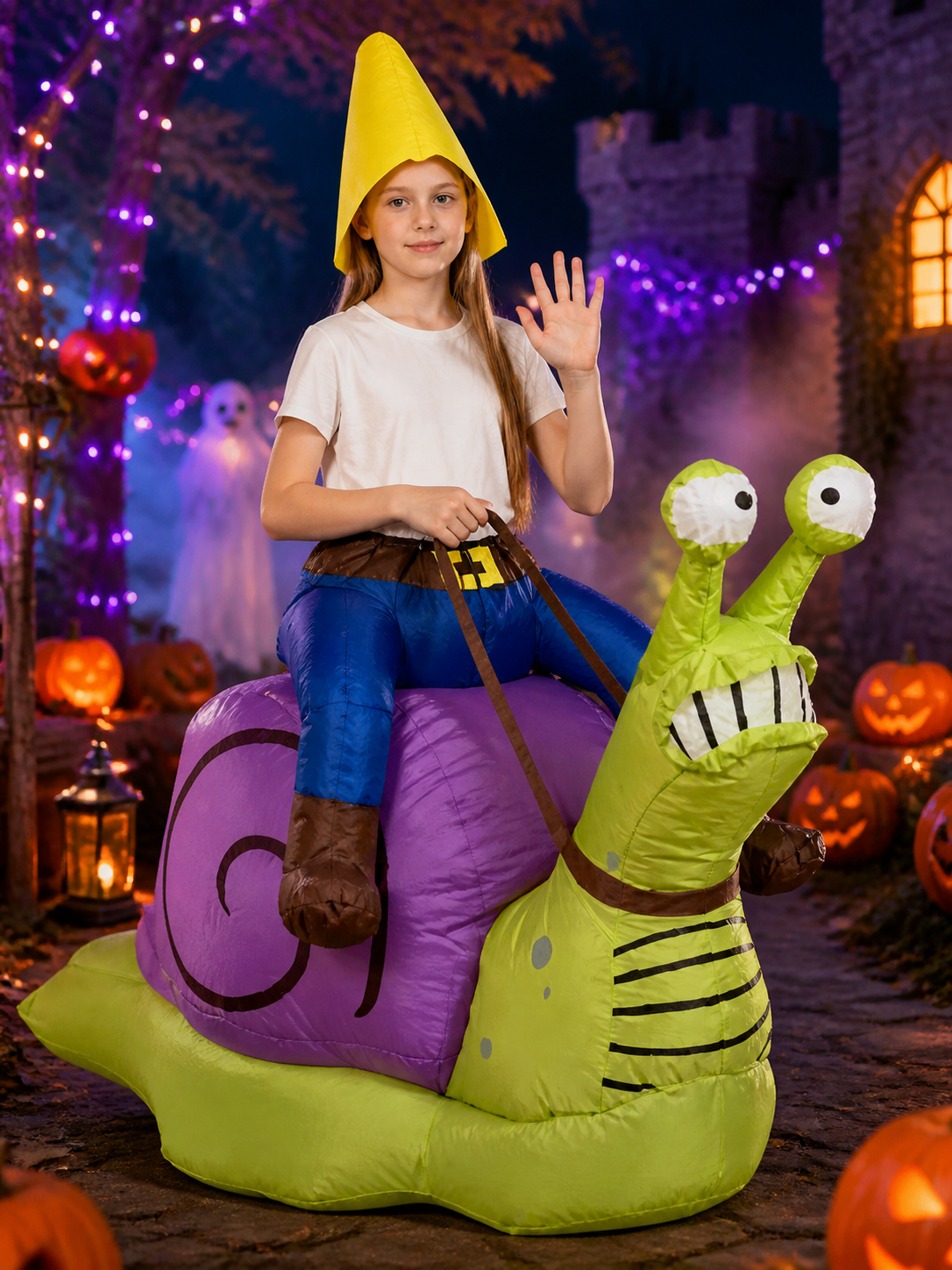 Snail Inflatable Costume with Purple Spiral Shell for Halloween Costumes detail 2