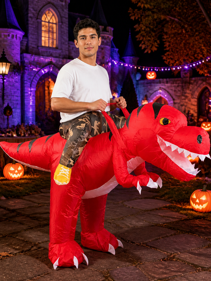 Riding T-Rex Dinosaur Inflatable Costume for Halloween Funny Party Costumes detail 2