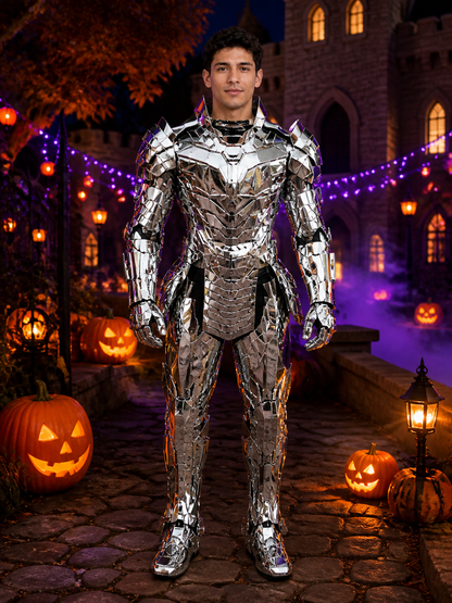 Iron Man Style Full-Body Armor Costume With Helmet, Silver Red Gold Robot Costumes detail 2