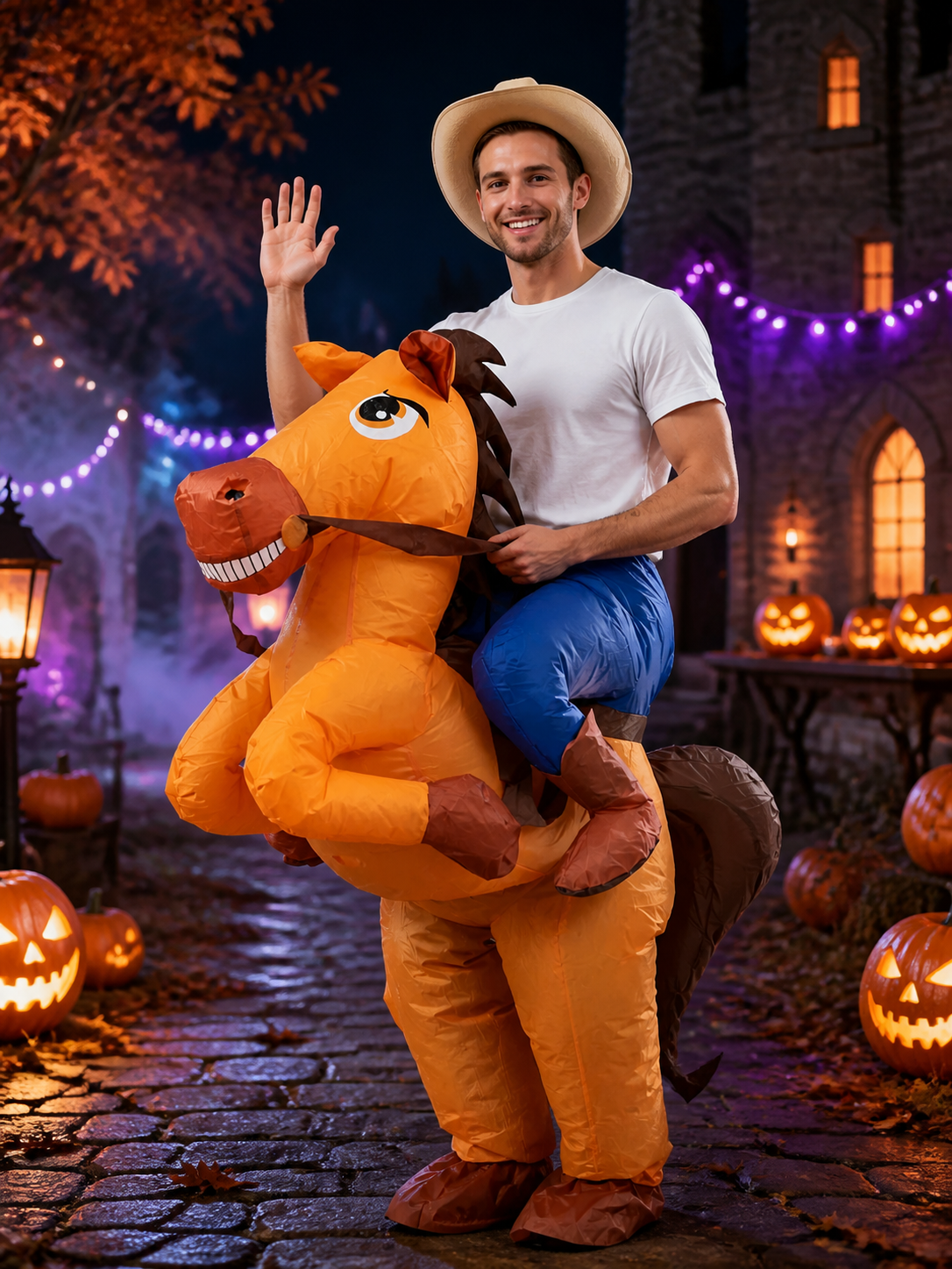 Inflatable Horse Costume, Funny Halloween Christmas Performance Outfit with Costumes detail 2