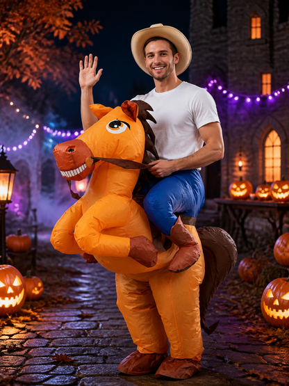 Inflatable Horse Costume, Funny Halloween Christmas Performance Outfit with Costumes detail 2