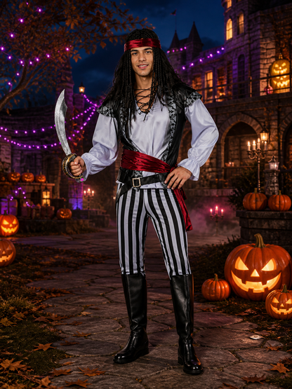 HD11006 Pirate Costume with Vest and Pants for Cosplay Costumes detail 2