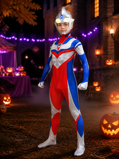 Unisex Superhero Bodysuit Halloween Costume Set with Helmet, Long Sleeve High Costumes detail 2