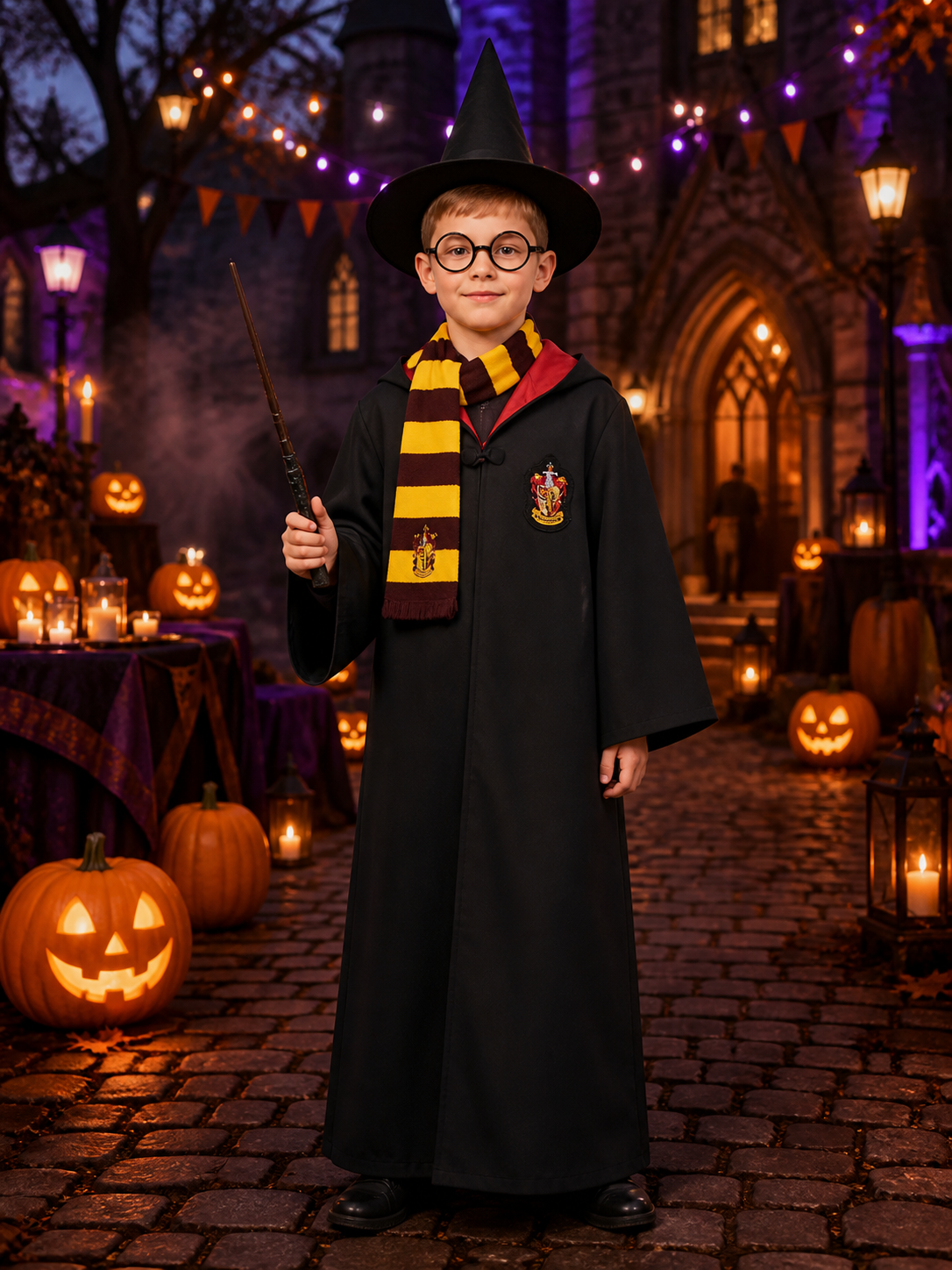 Gryffindor Wizard Costume with Hood and Accessories Costume Accessories detail 2