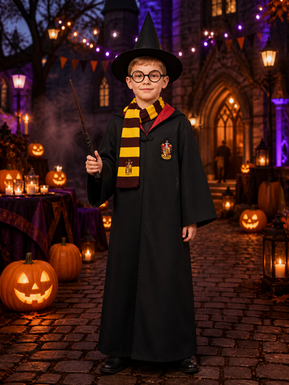 Gryffindor Wizard Costume with Hood and Accessories Costume Accessories detail 2