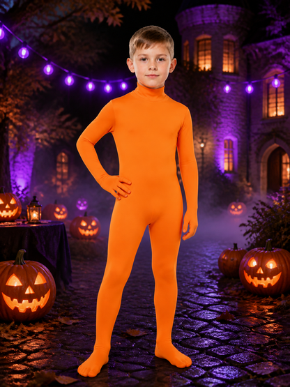 Unisex Invisible Man Bodysuit Costume, Orange Full-Body Halloween Outfit Costumes detail 2