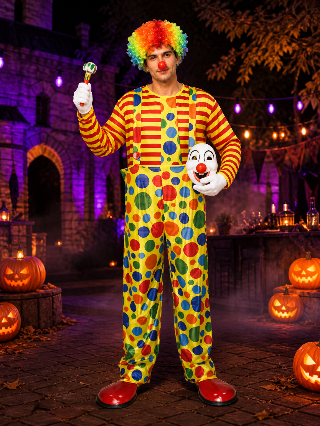 Clown Costume with Hoops and Accessories