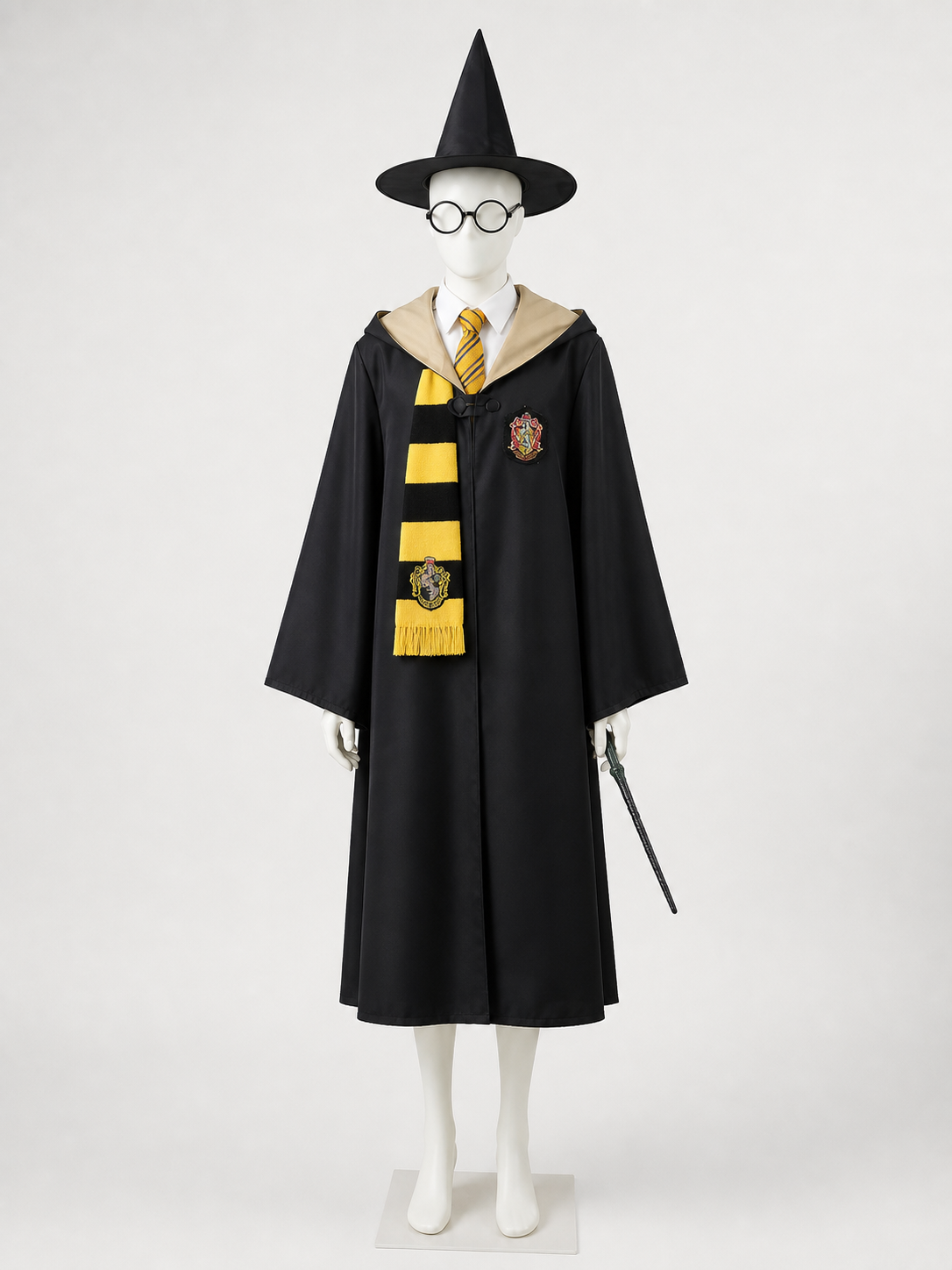 Hufflepuff Wizard Costume with Hood for Cosplay