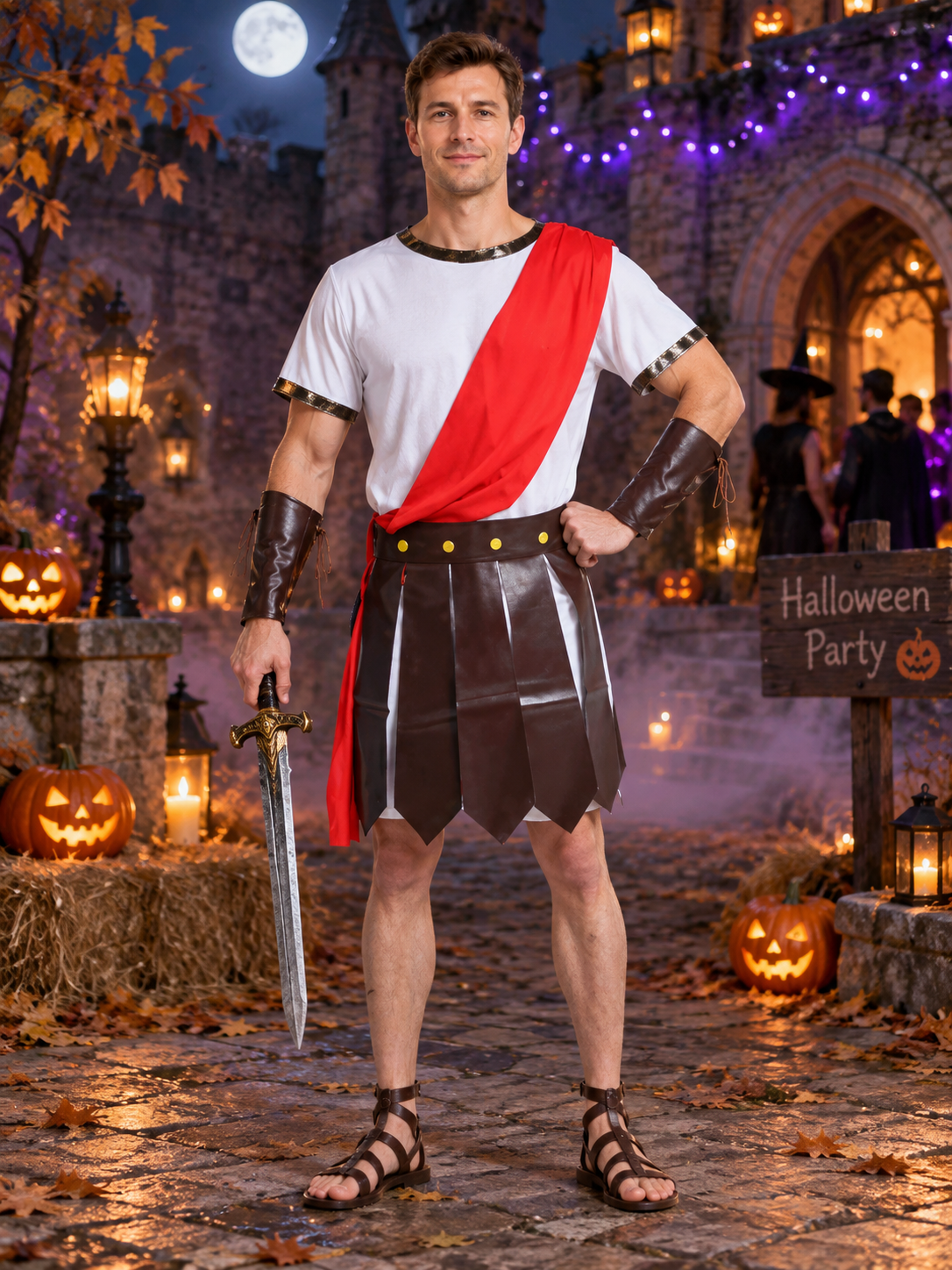 Adult Ancient Warrior Costume with Cape
