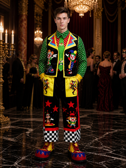 Clown Jumpsuit Costume for Masquerades and Performances Costumes detail