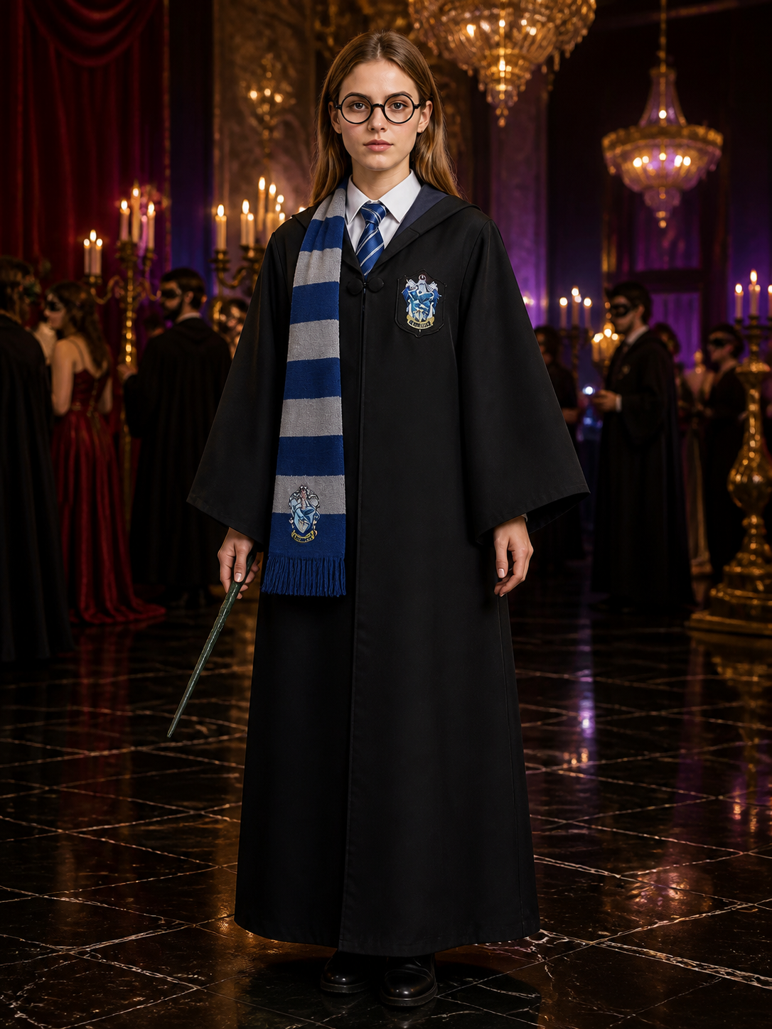 Ravenclaw Wizard Costume with Hood for Cosplay Costumes detail