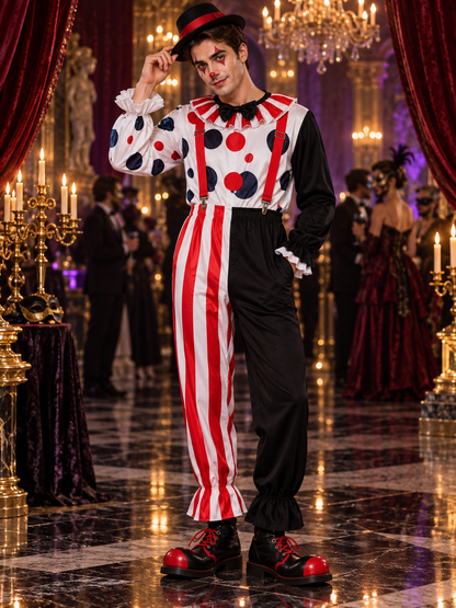 Kids' Clown Costume with Polka-Dot Shirt and Pants