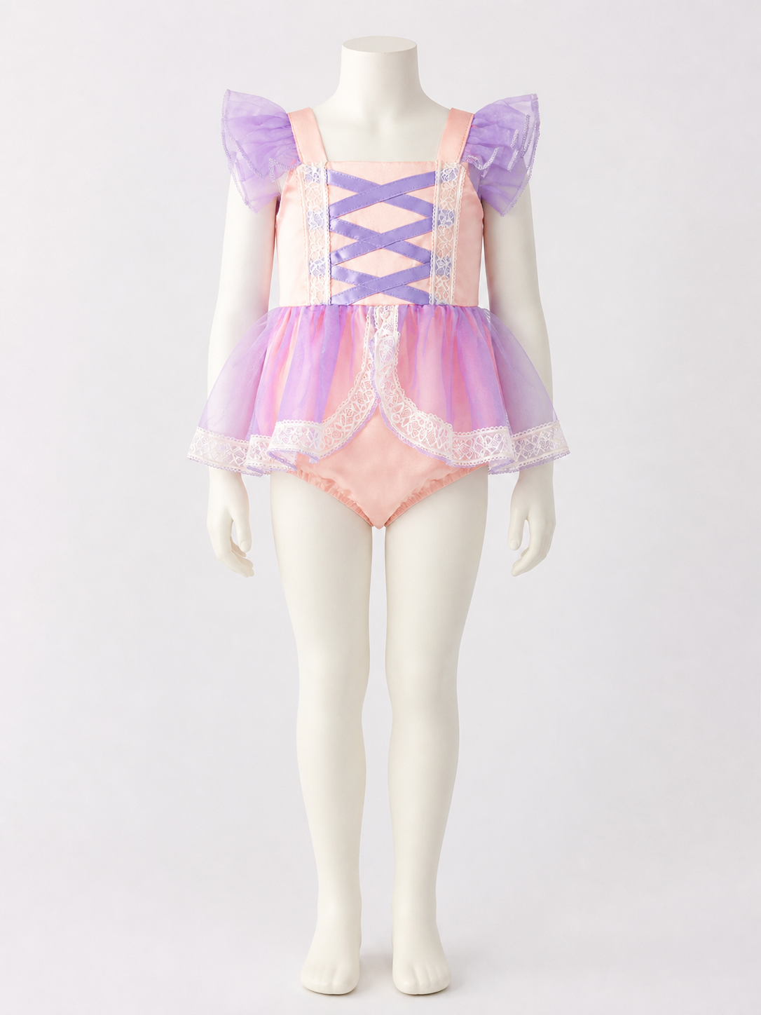 Baby Girls Princess Dress With Lace Ruffle Sleeves And Matching Bloomers Costume Dresses detail