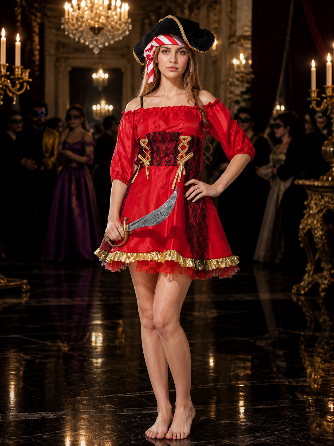 Pirate Carnival Costume W-0127 for Cosplay and Halloween Costumes detail