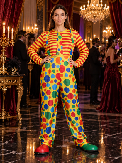 Adult Clown Costume with Suspenders