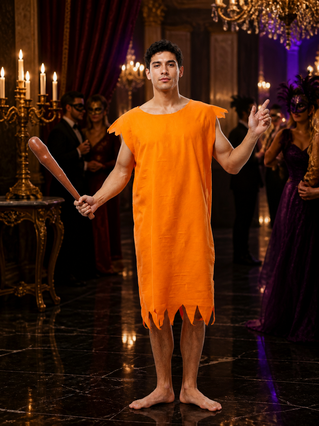Indian Costume for Masquerade, Orange Jumpsuit Costumes detail