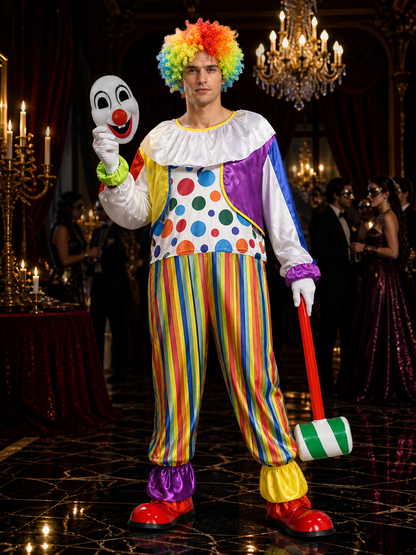 Striped Clown Costume for Carnivals and Performances Costumes detail