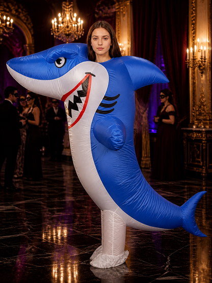 Inflatable Shark Costume for Adults, Halloween Party Cosplay Outfit with Fins Costumes detail