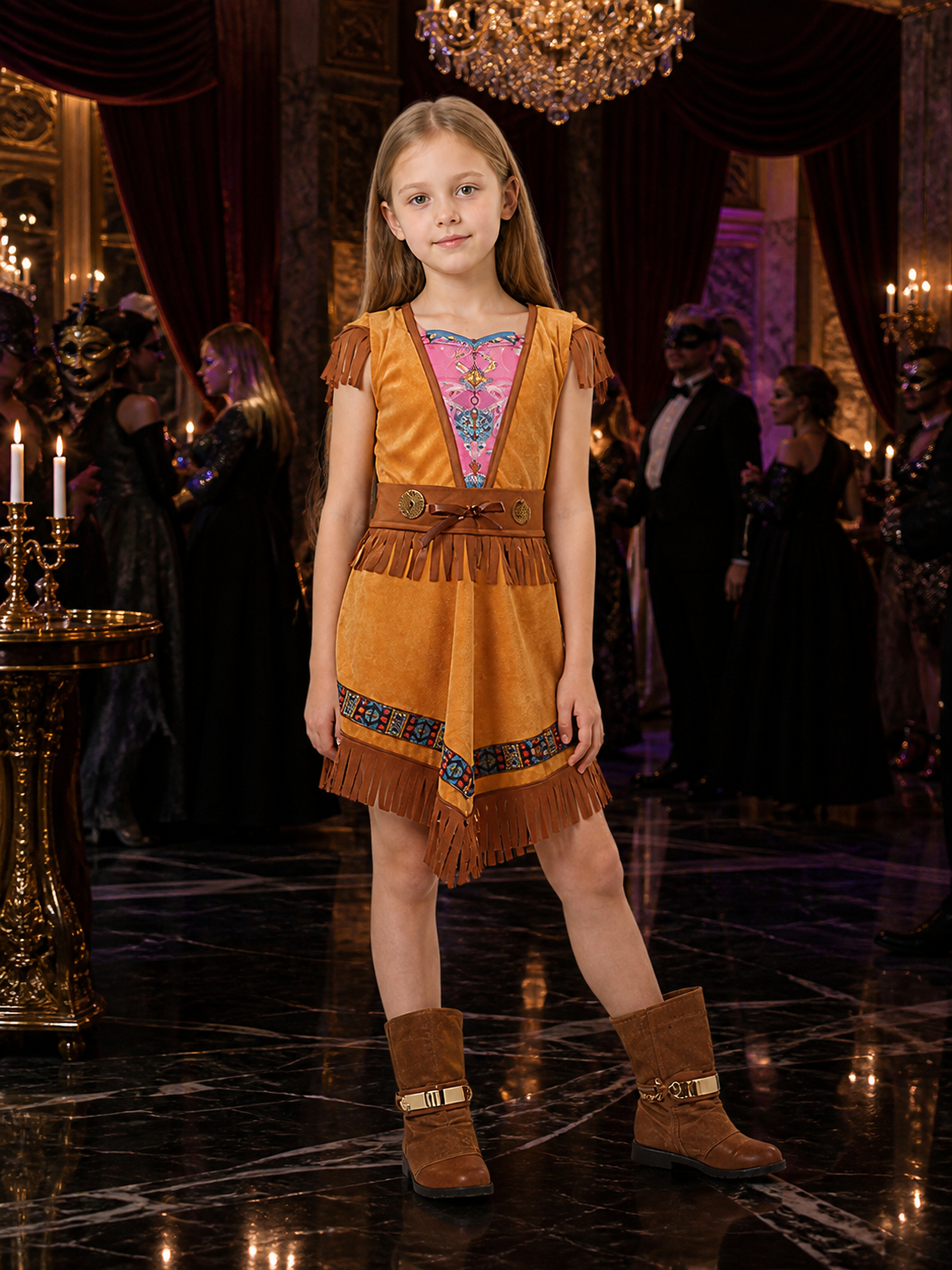 Halloween Native American Costume Dress with Fringe Costume Dresses detail