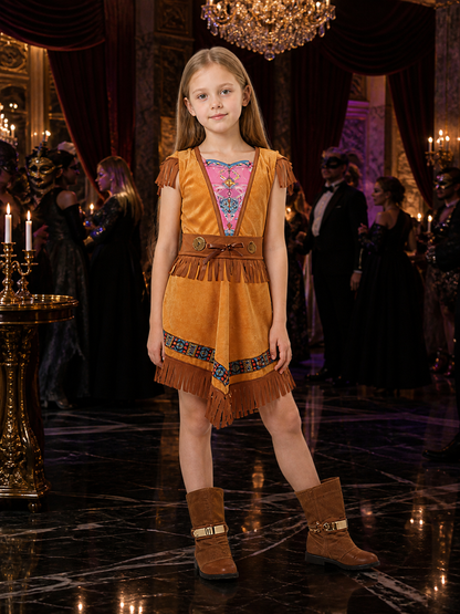 Halloween Native American Costume Dress with Fringe Costume Dresses detail