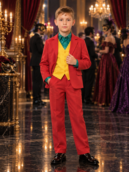 Clown costume: jacket, vest, shirt, pants